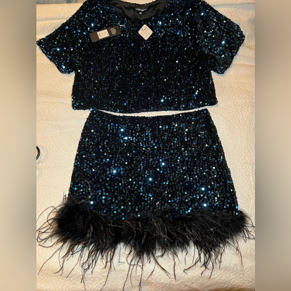 Perfect Night Out Sequin Skirt Set - Royal | XL 🪩 - Picture 2 of 4